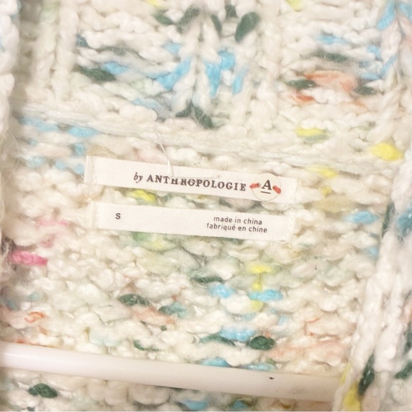 Anthropologie Size Small Multi Color Thick Knit Gaia Mock Neck Sweater - Picture 4 of 6